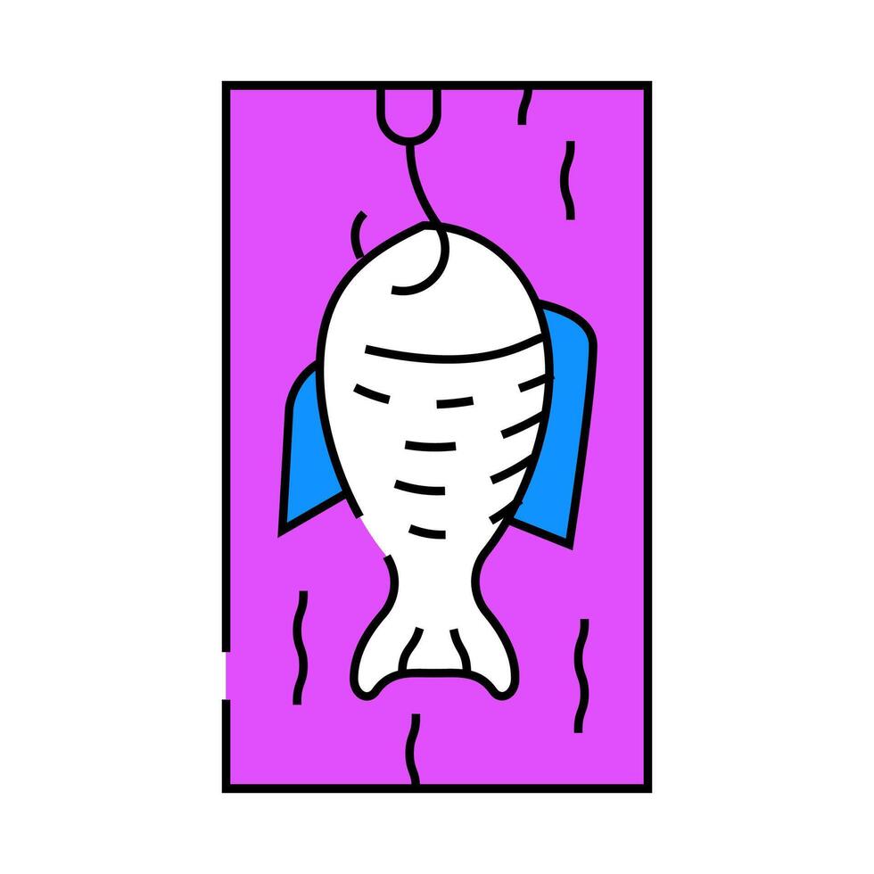 refrigerator for storage fish icon color illustration vector