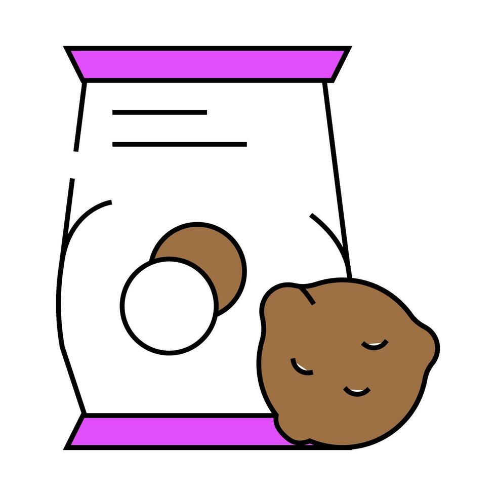 oatmeal cookies snack icon color illustration vector
