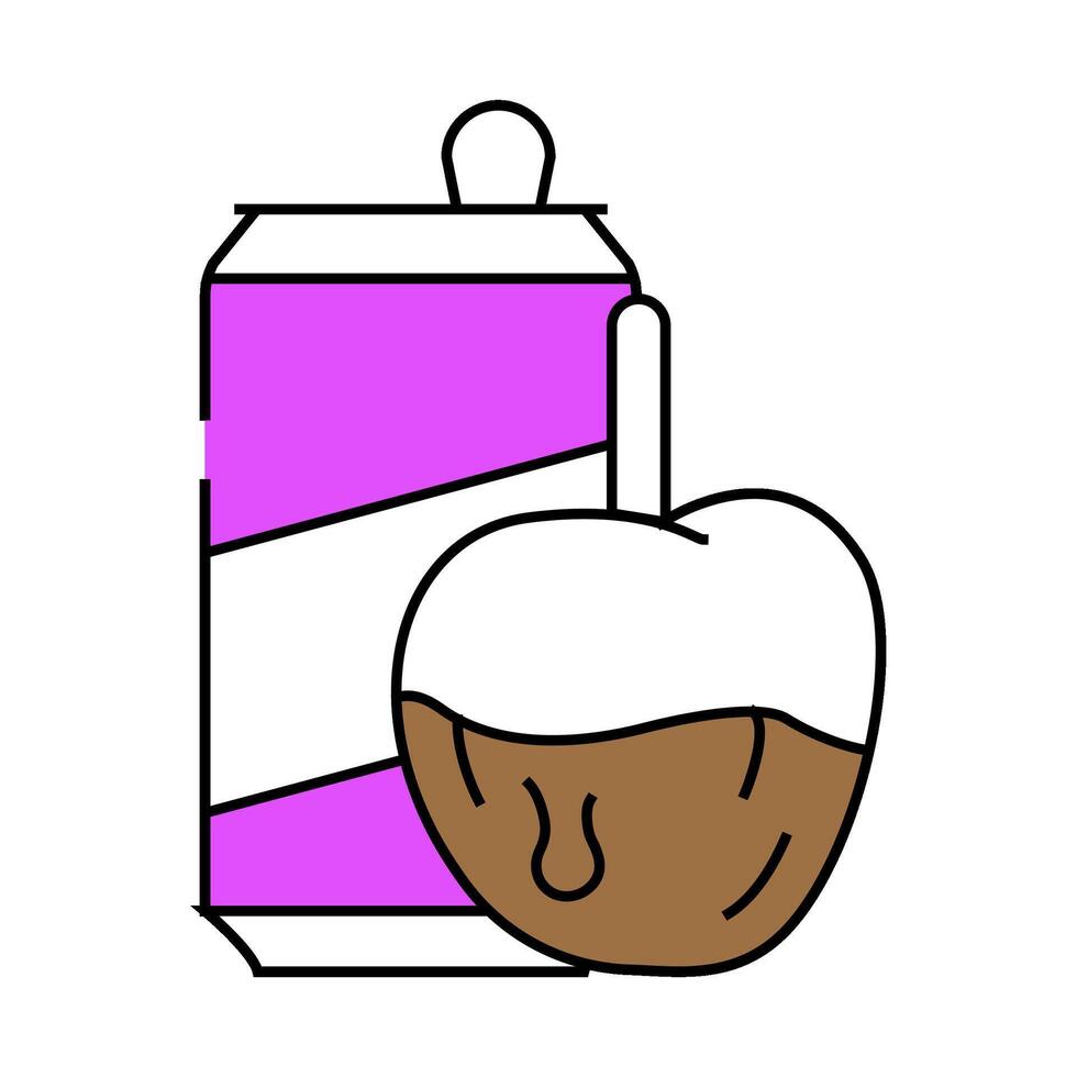caramel fruits snack and drink icon color illustration vector