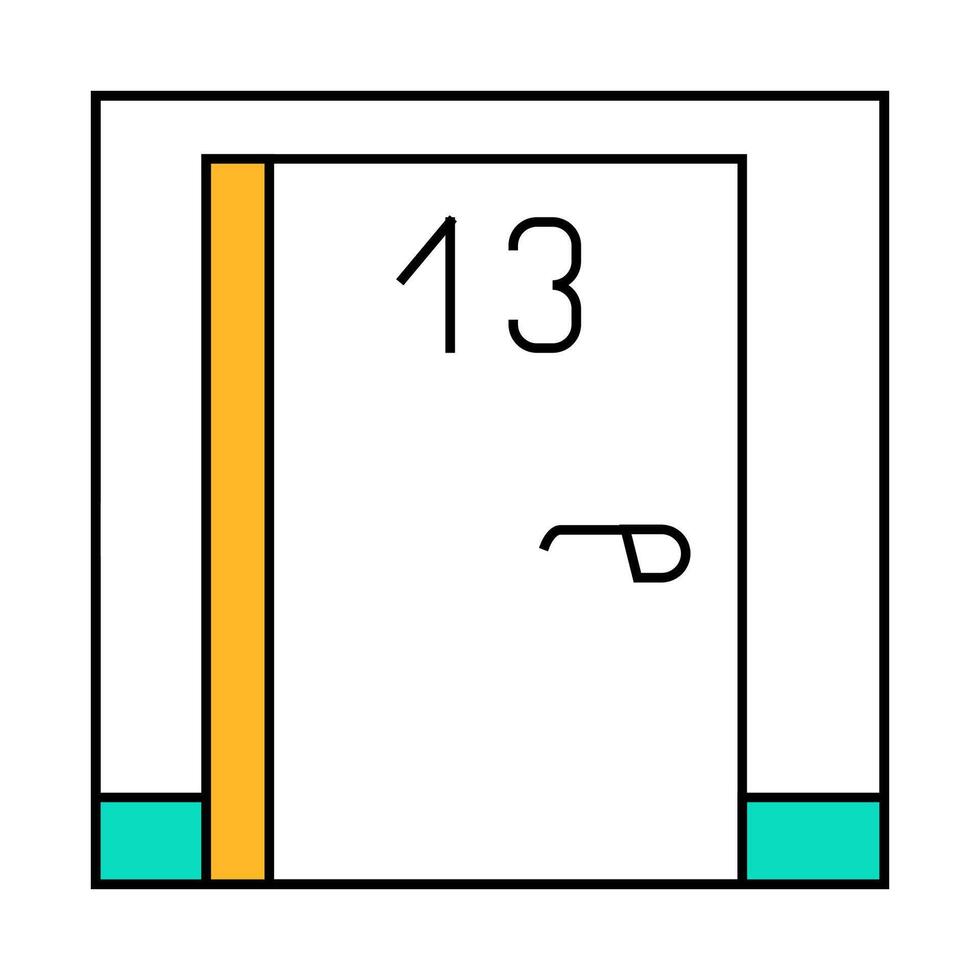 numbers fear icon color illustration vector