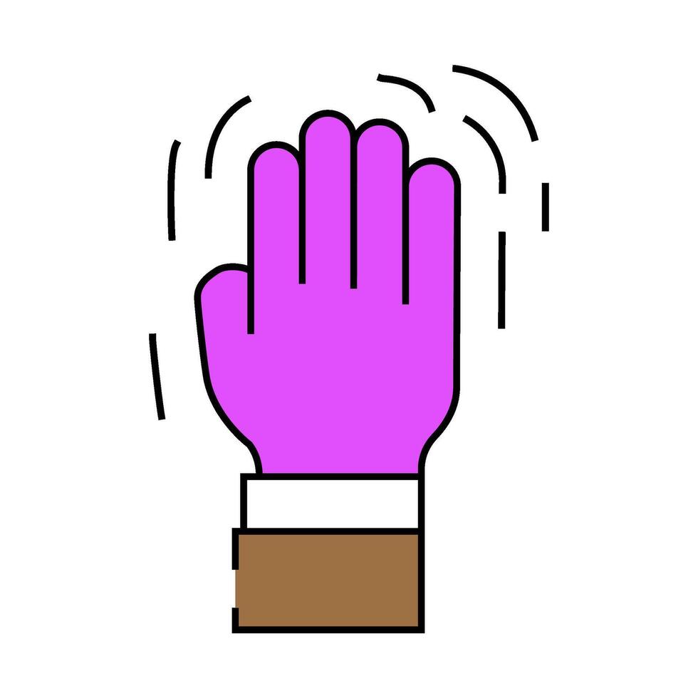 shaking hand fear icon color illustration vector