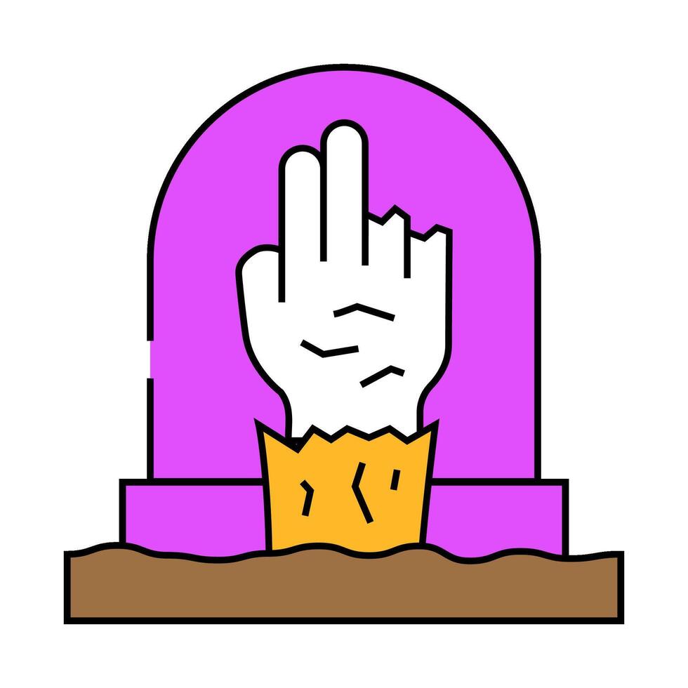zombie fear icon color illustration vector
