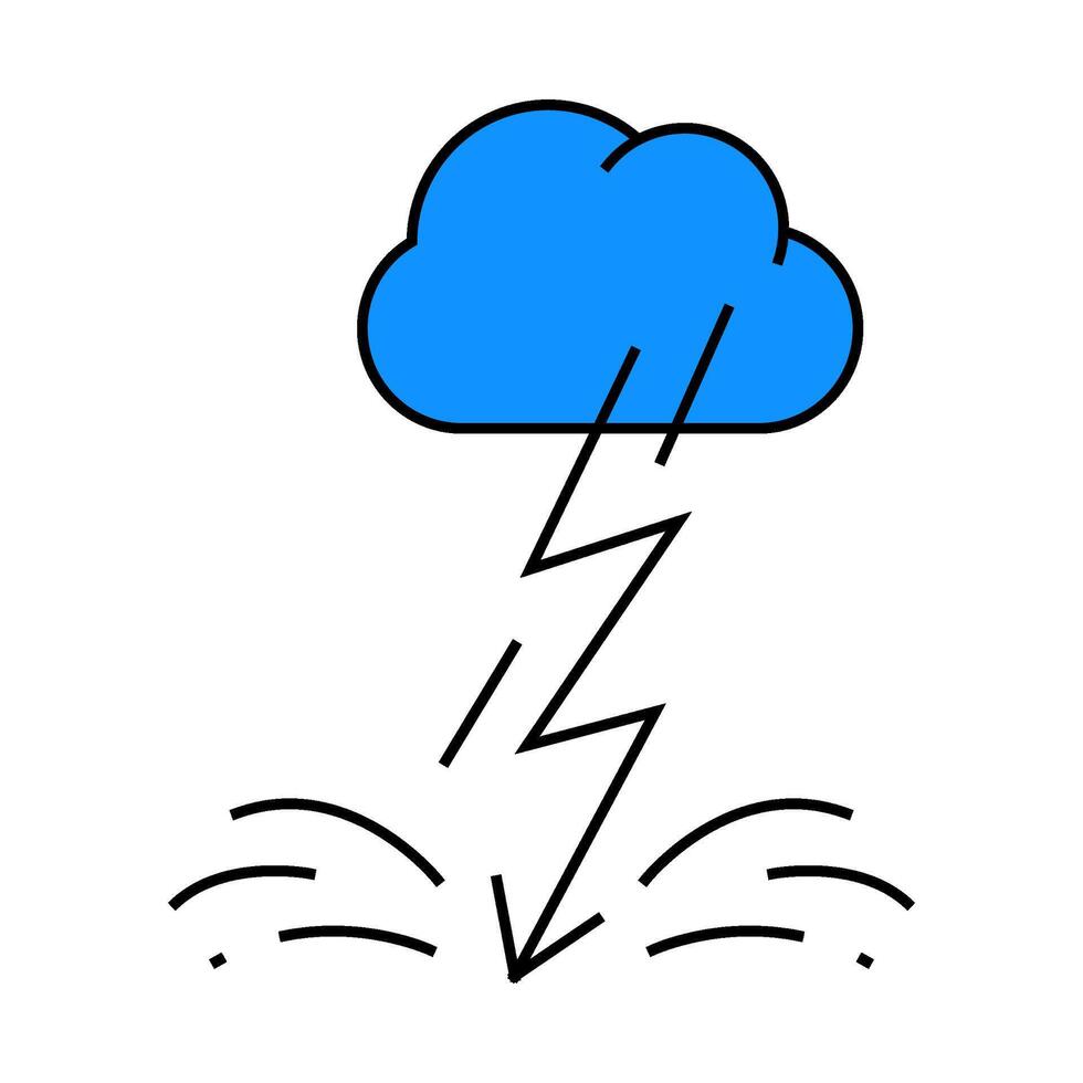 lightning fear icon color illustration vector