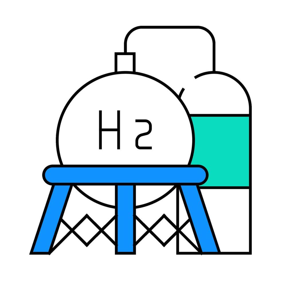 storage hydrogen tank icon color illustration vector