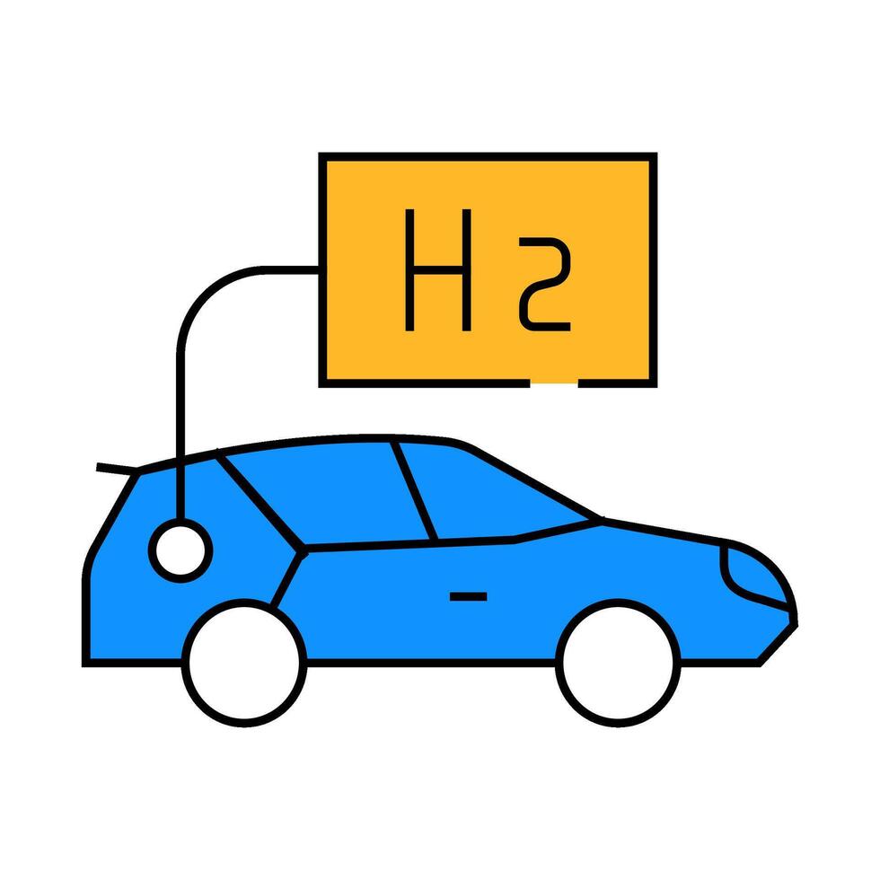 car hydrogen transport icon color illustration vector