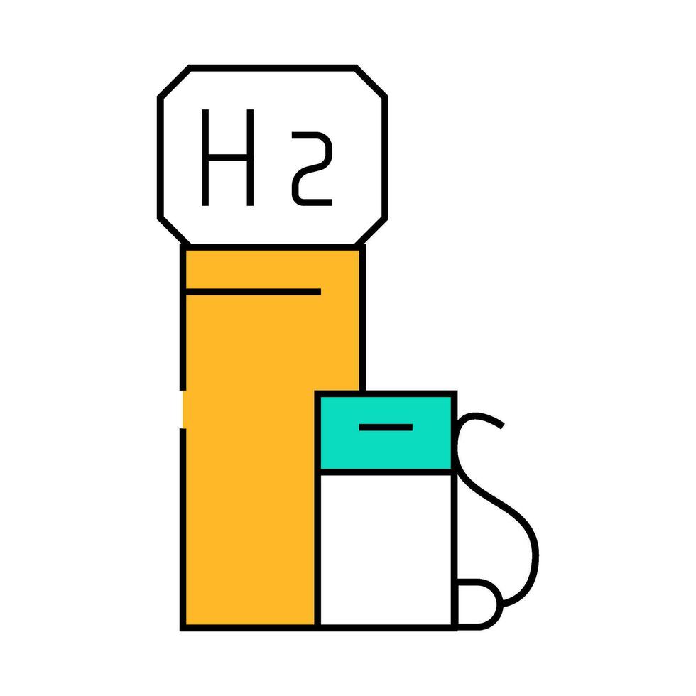hydrogen gas station icon color illustration vector