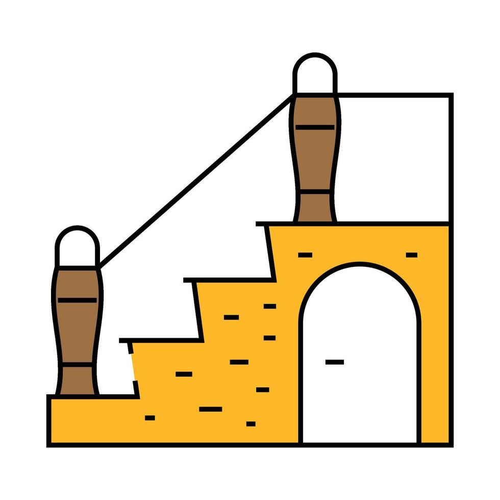 staircase with wardrobe icon color illustration vector