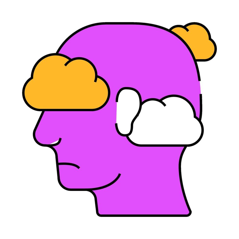 fly in clouds neurosis icon color illustration vector