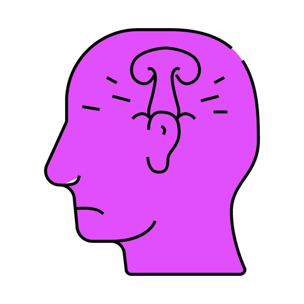 post war stress or explosion neurosis icon color illustration vector