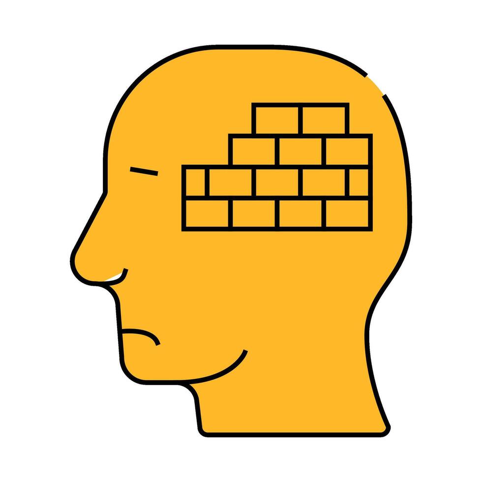 wall neurosis problem icon color illustration vector