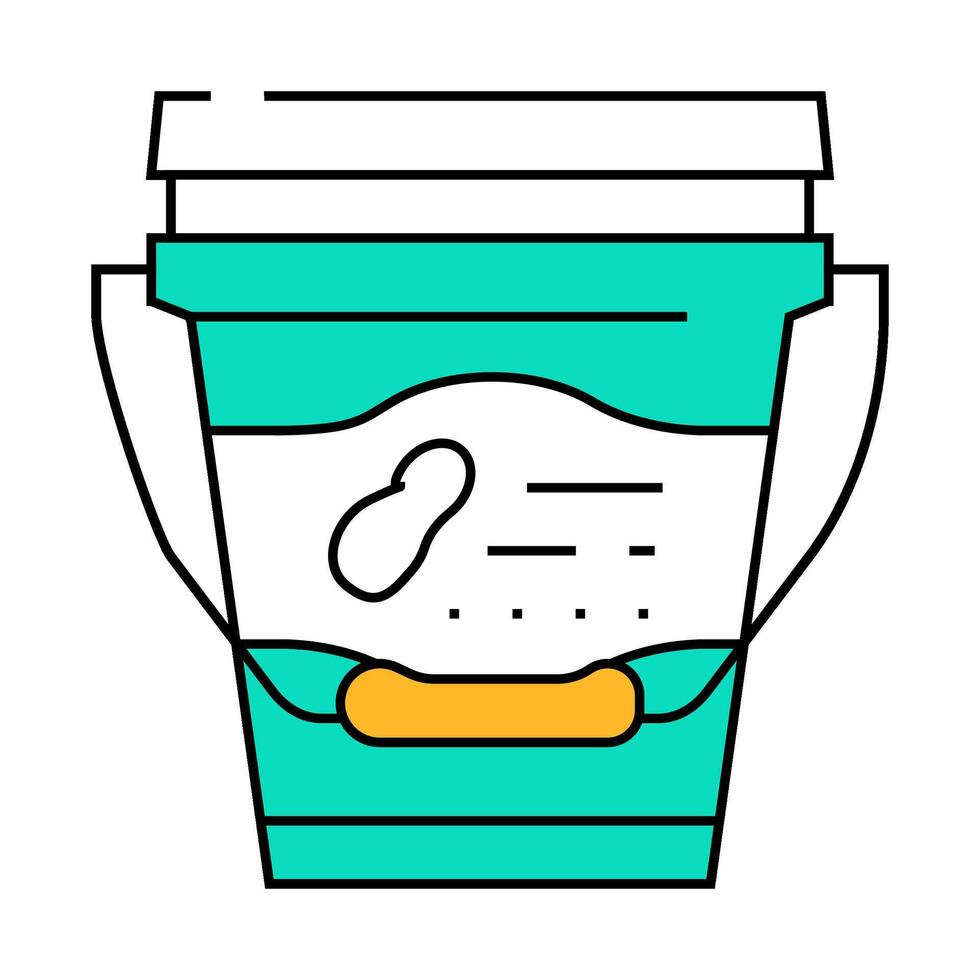 bucket with peanut butter icon color illustration vector