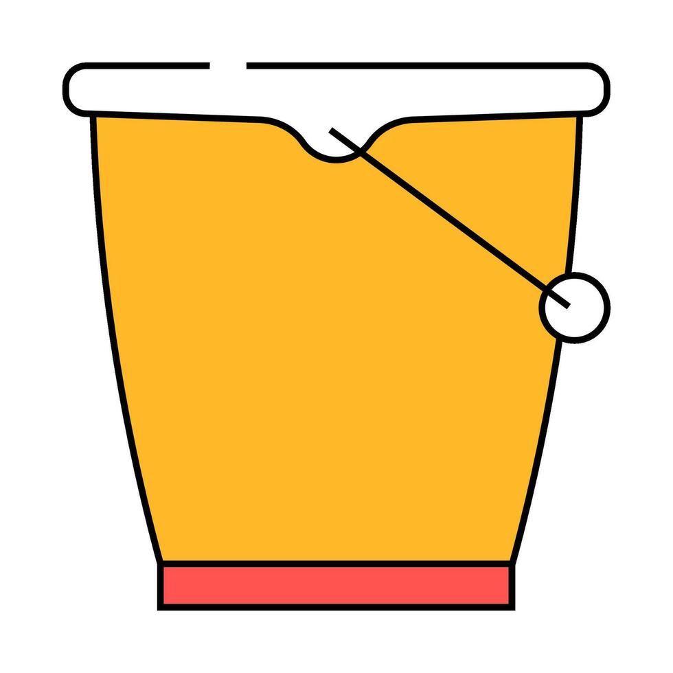 bucket plastic icon color illustration vector