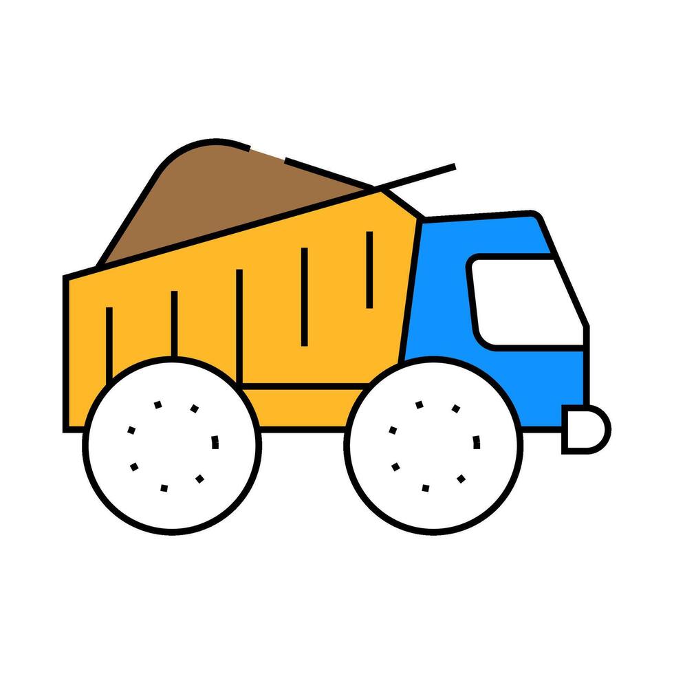 truck carrying peat icon color illustration vector