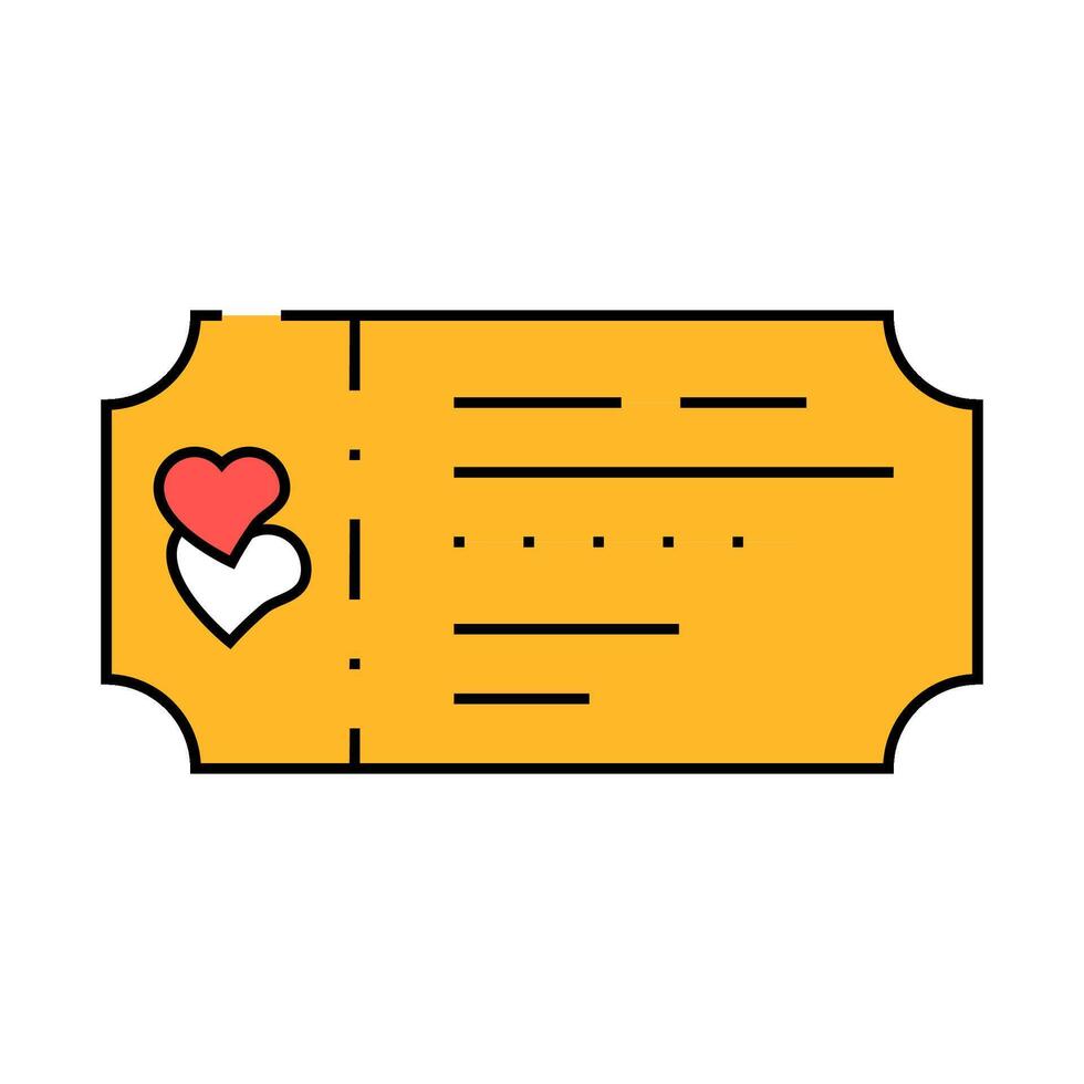 honeymoon ticket travel icon color illustration vector