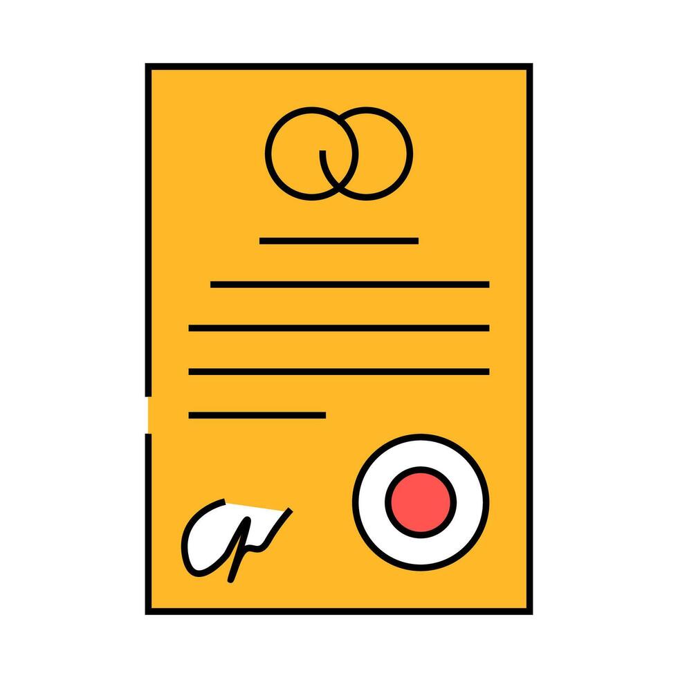 marriage contract icon color illustration vector