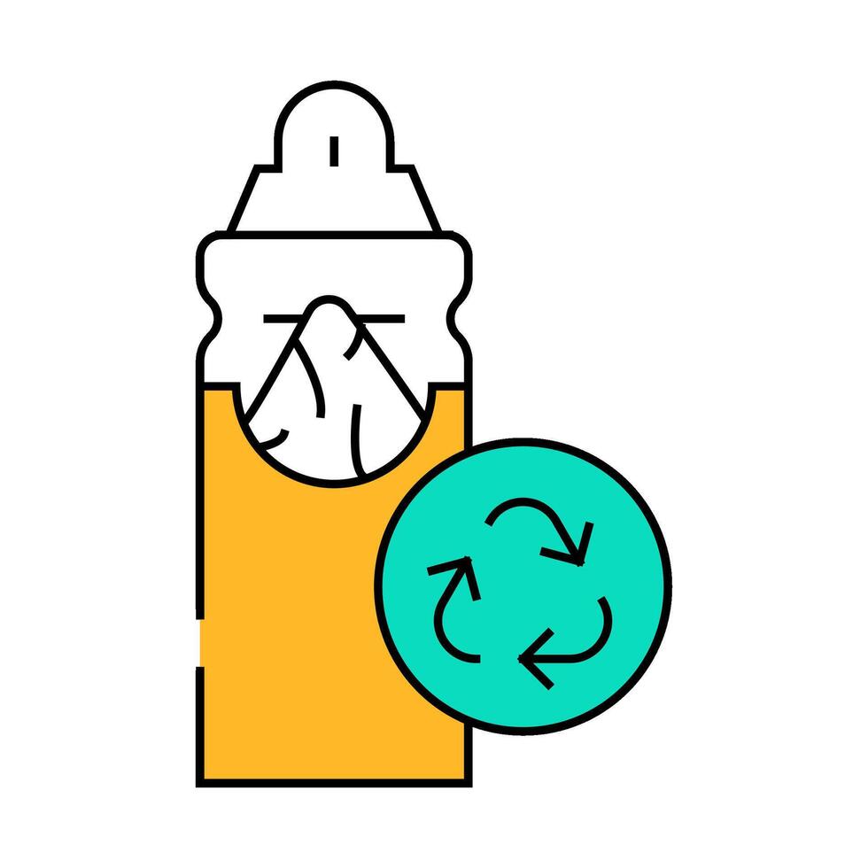 napkin holder zero waste icon color illustration vector