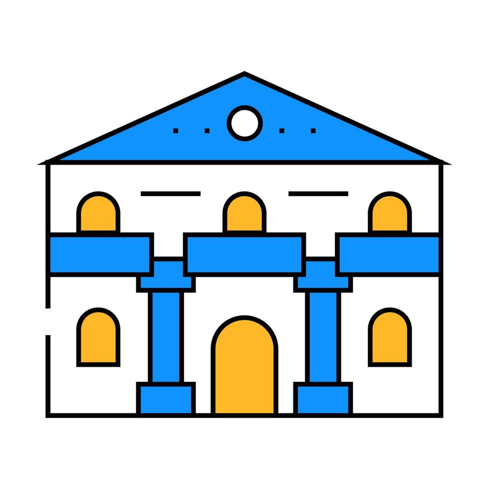 ancient house icon color illustration vector