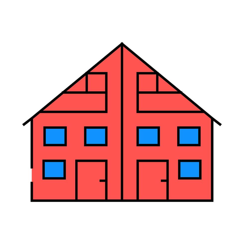 two family house icon color illustration vector