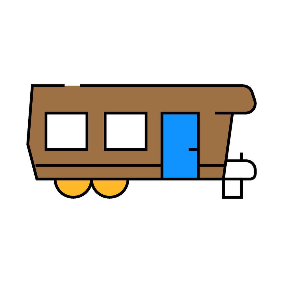 camping house on wheel icon color illustration vector