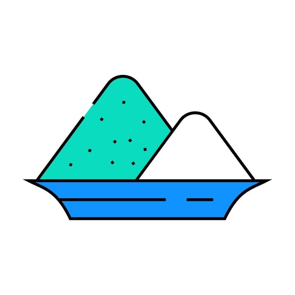 salt heap in plate icon color illustration vector