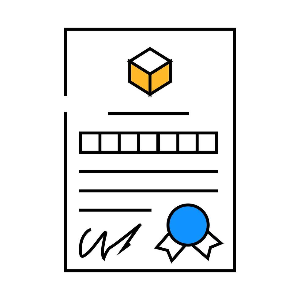 patent document for production icon color illustration vector