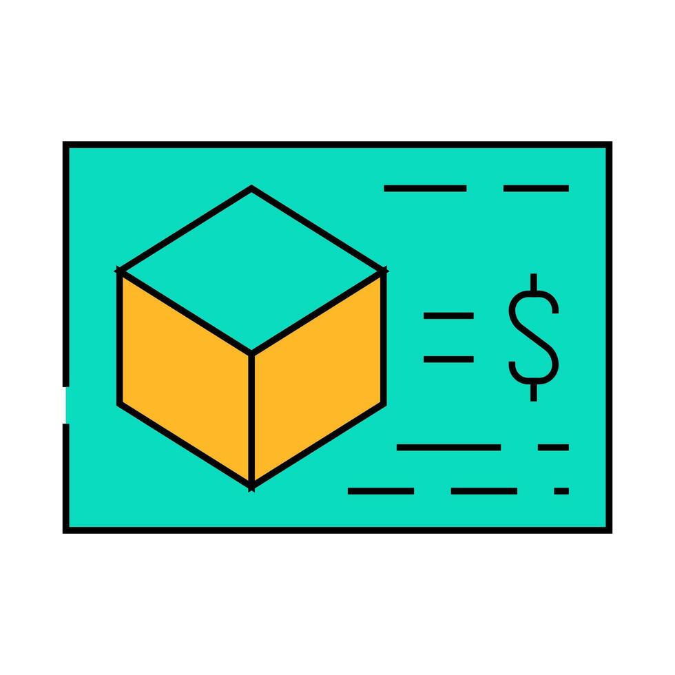 calculating cost of production icon color illustration vector