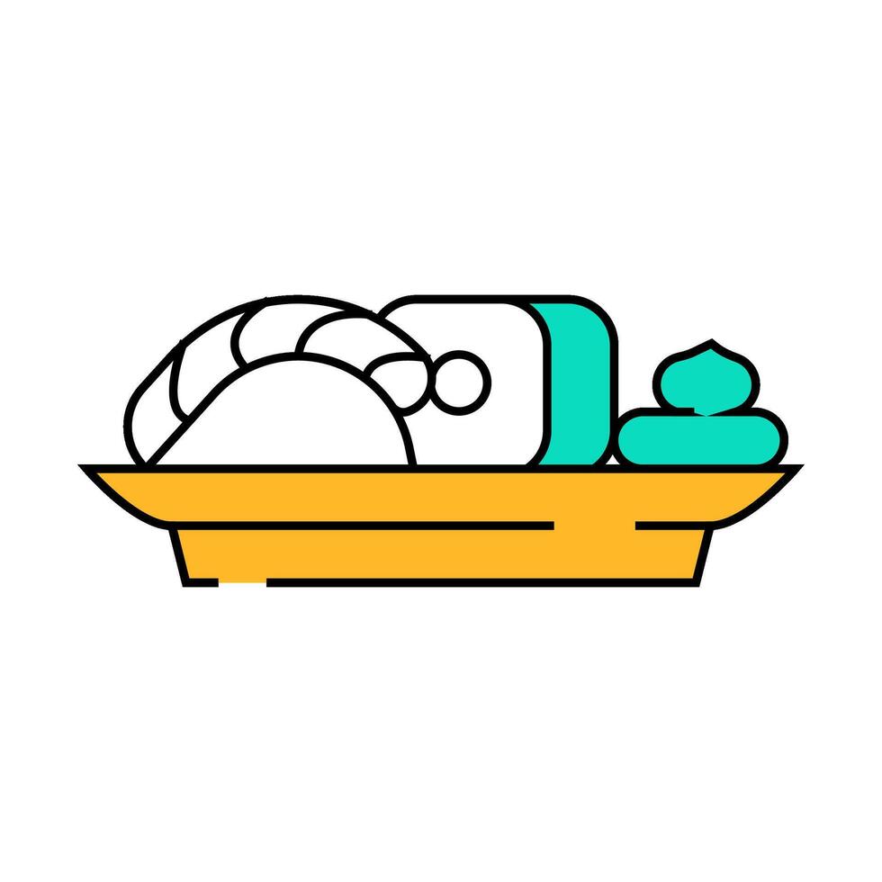 sushi japanese cuisine meal with wasabi icon color illustration vector
