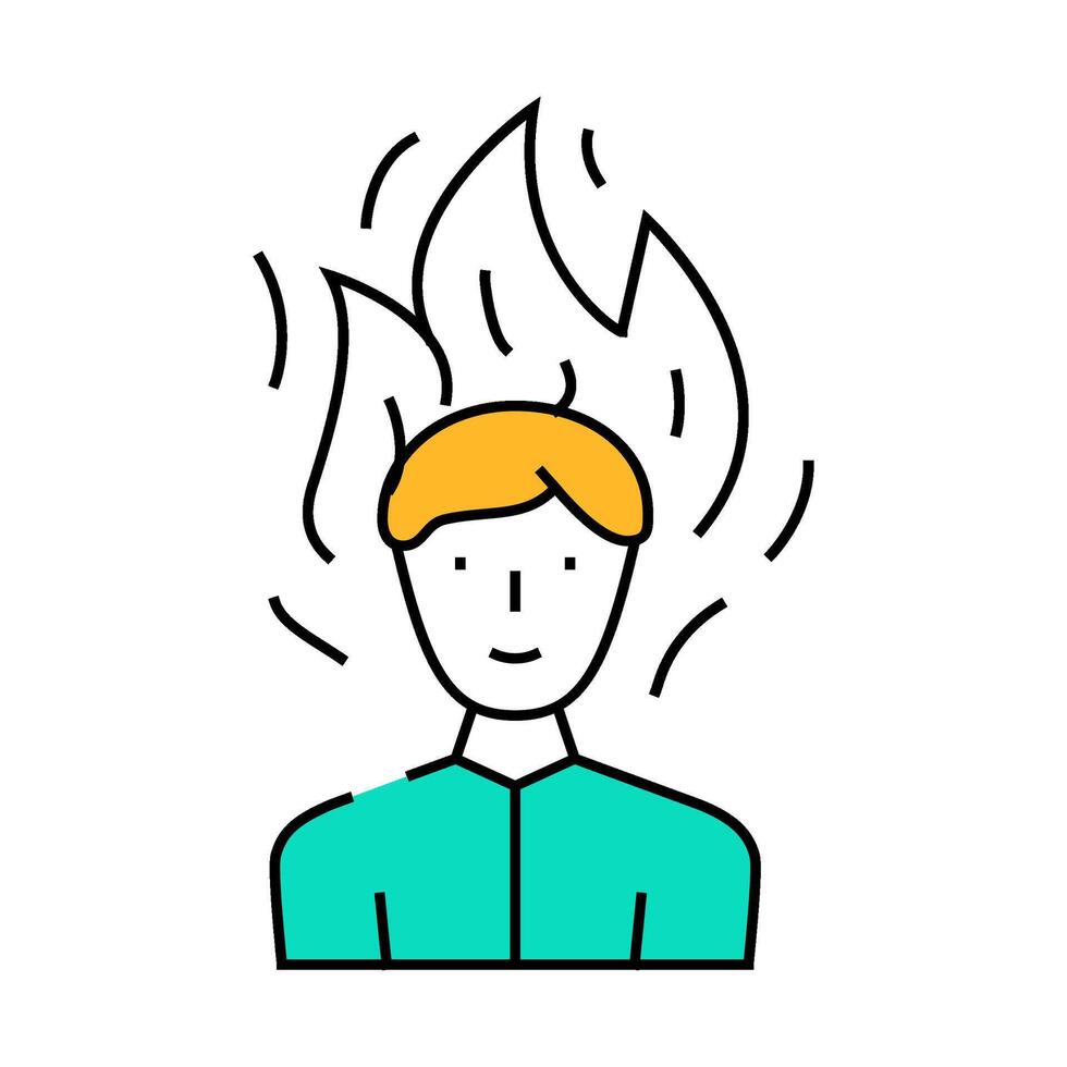 burning man after wasabi icon color illustration vector