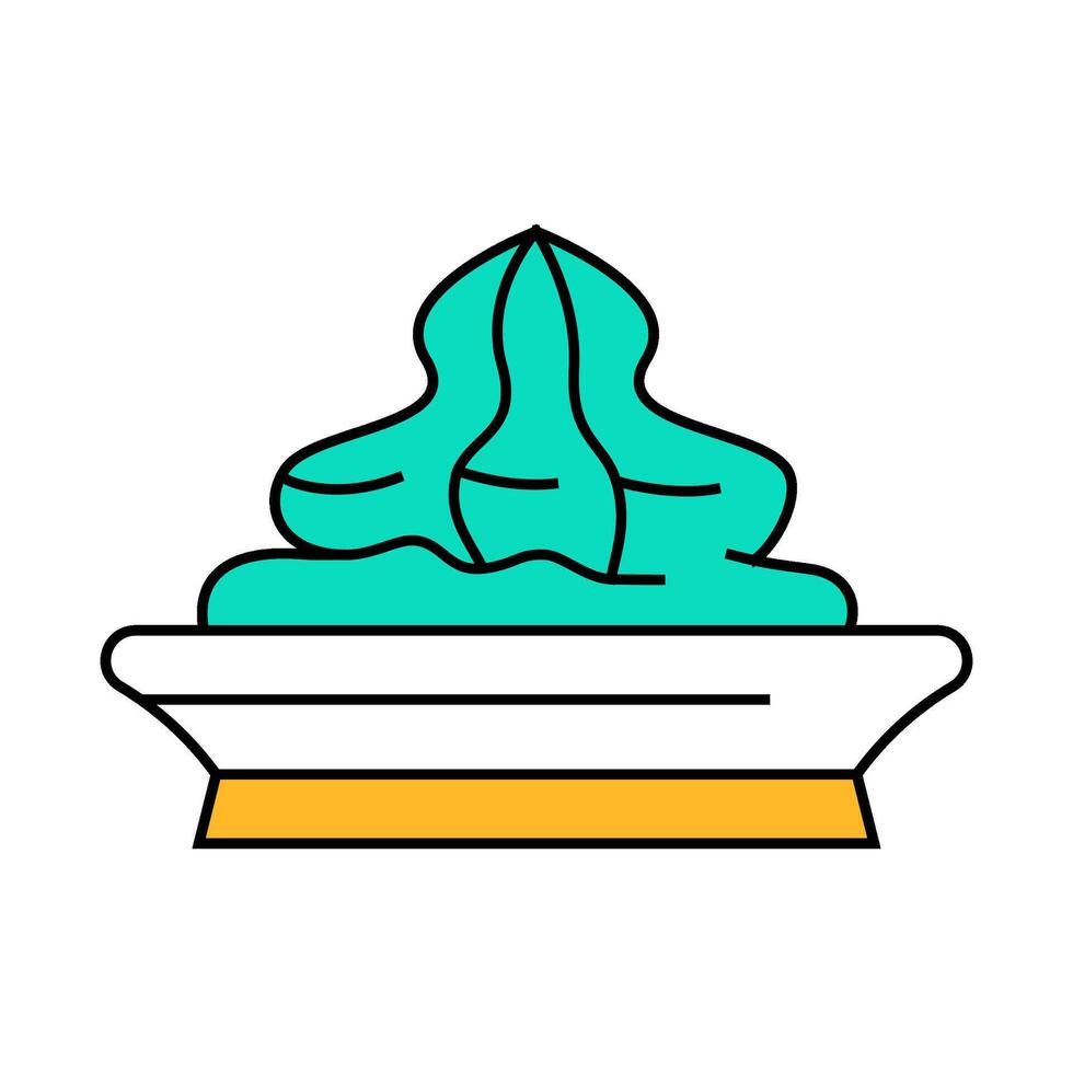 wasabi on plate icon color illustration vector