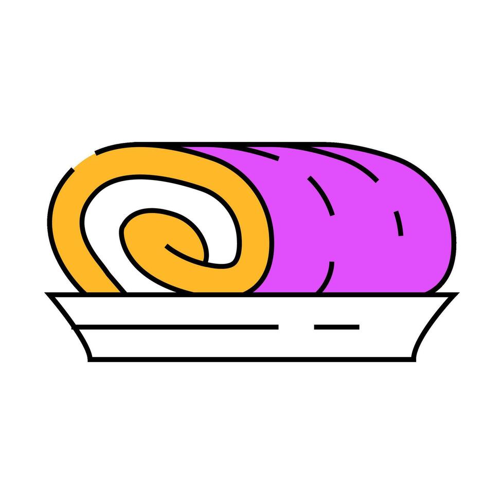 roll cake dessert icon color illustration vector