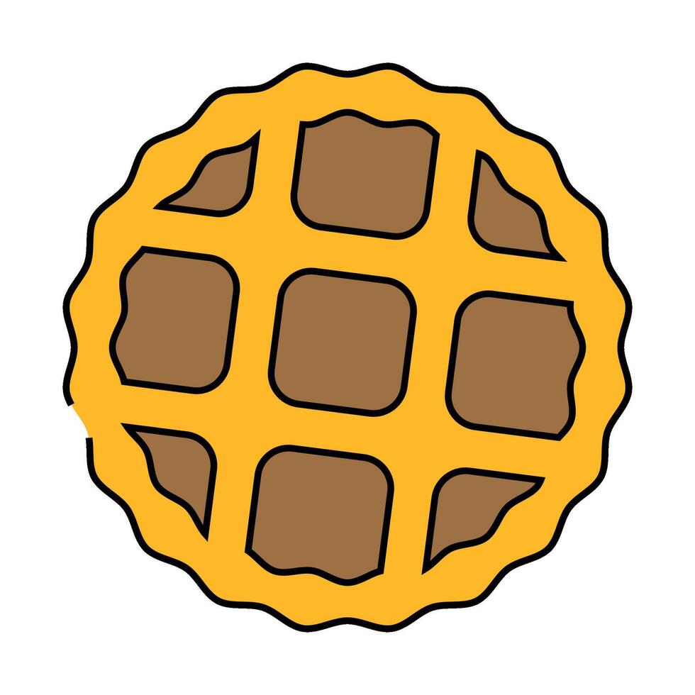 belgium waffles cake dessert icon color illustration vector