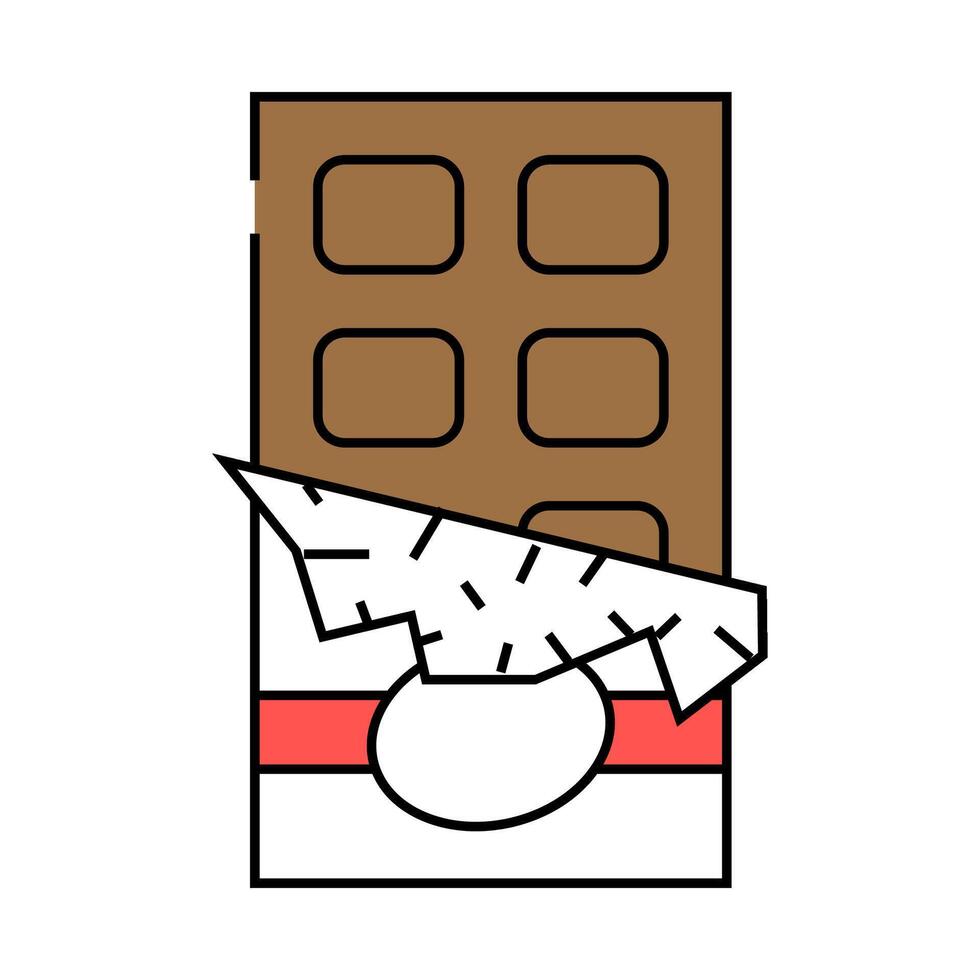 chocolate bar dessert icon color illustration vector