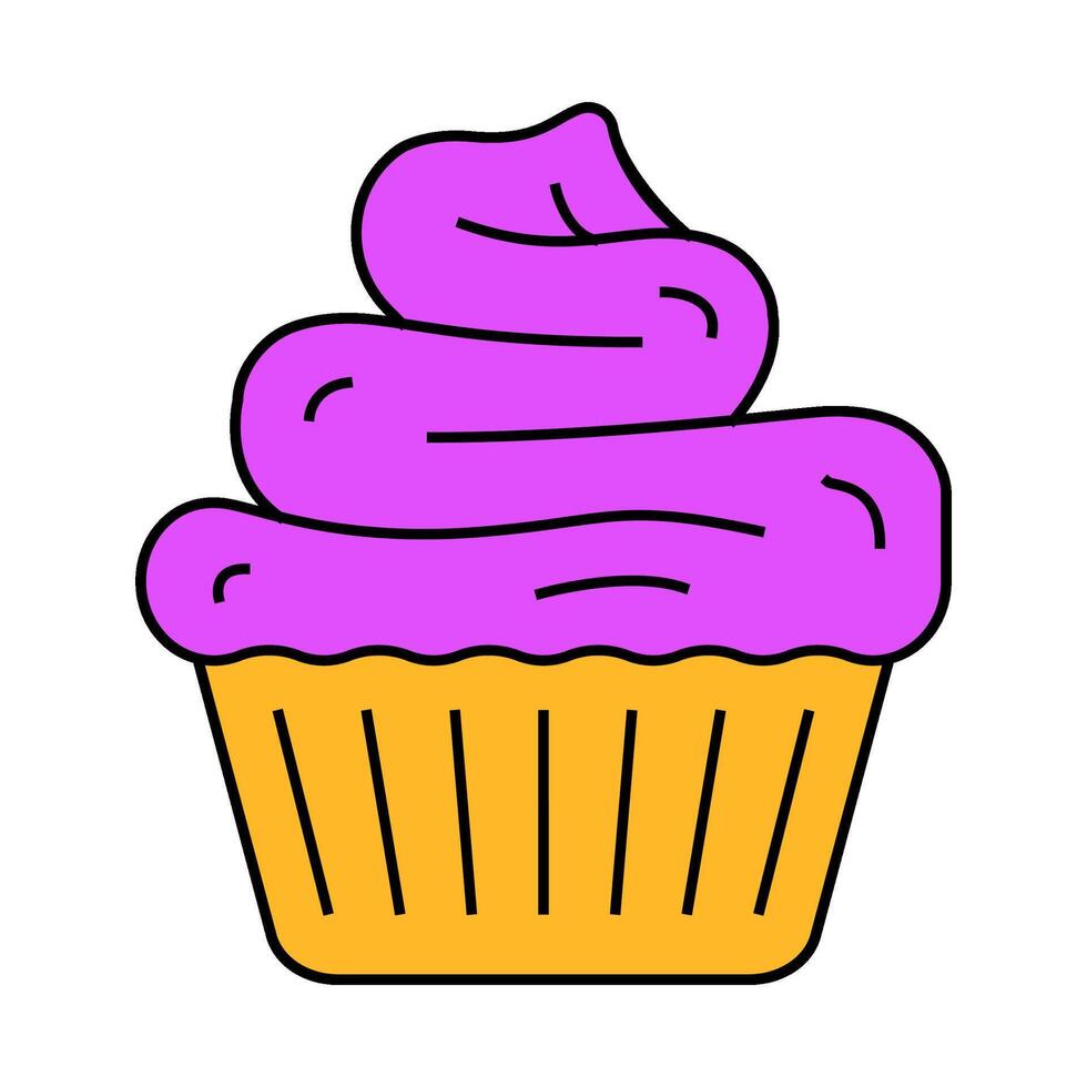 pancake with cream dessert icon color illustration vector