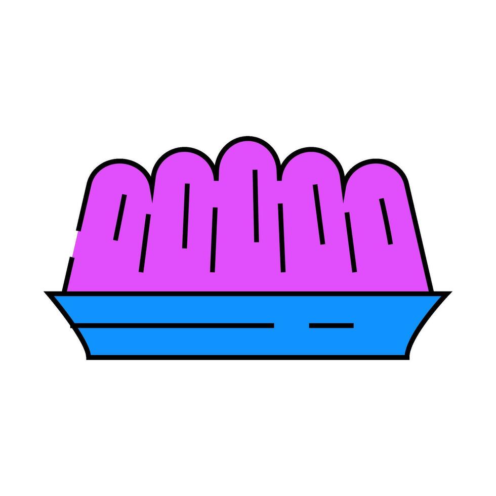 jelly dessert icon color illustration vector