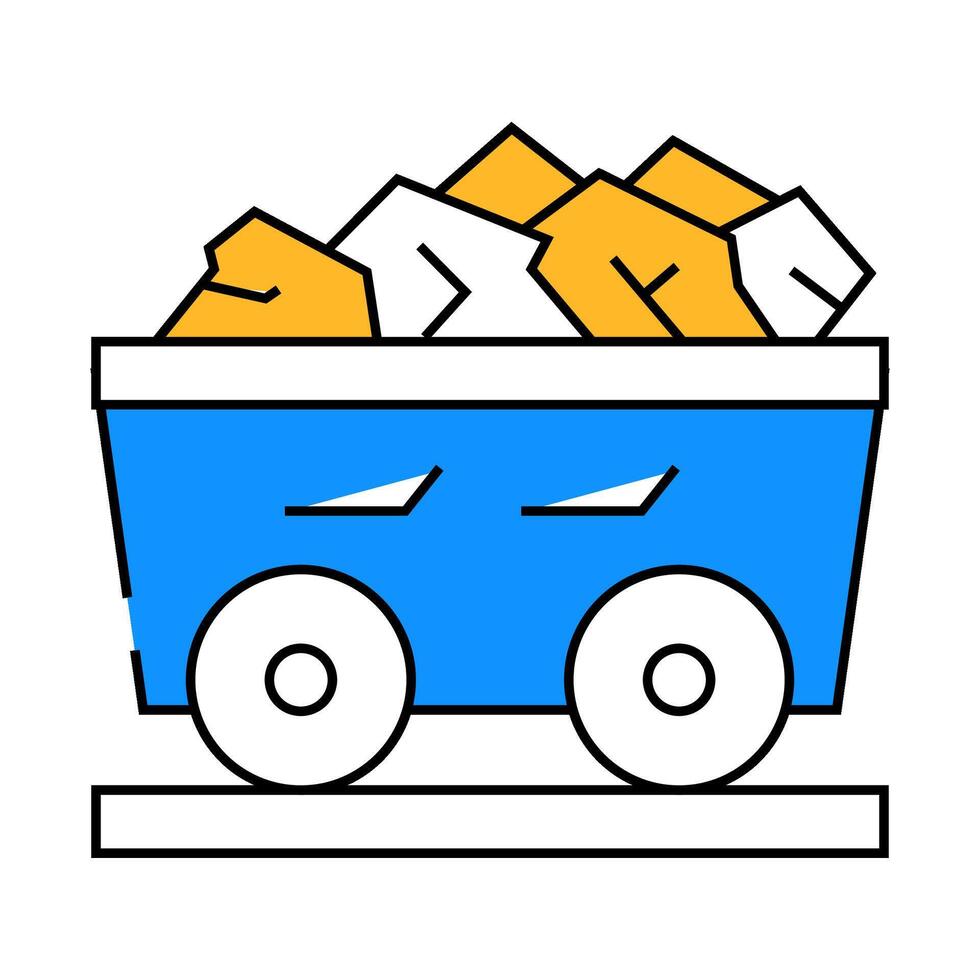 coal cart icon color illustration vector