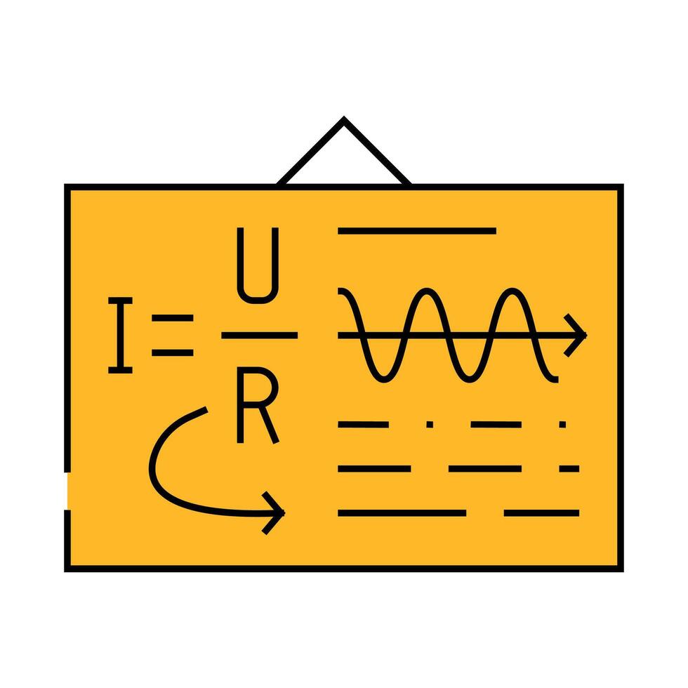 board with ohm law icon color illustration vector
