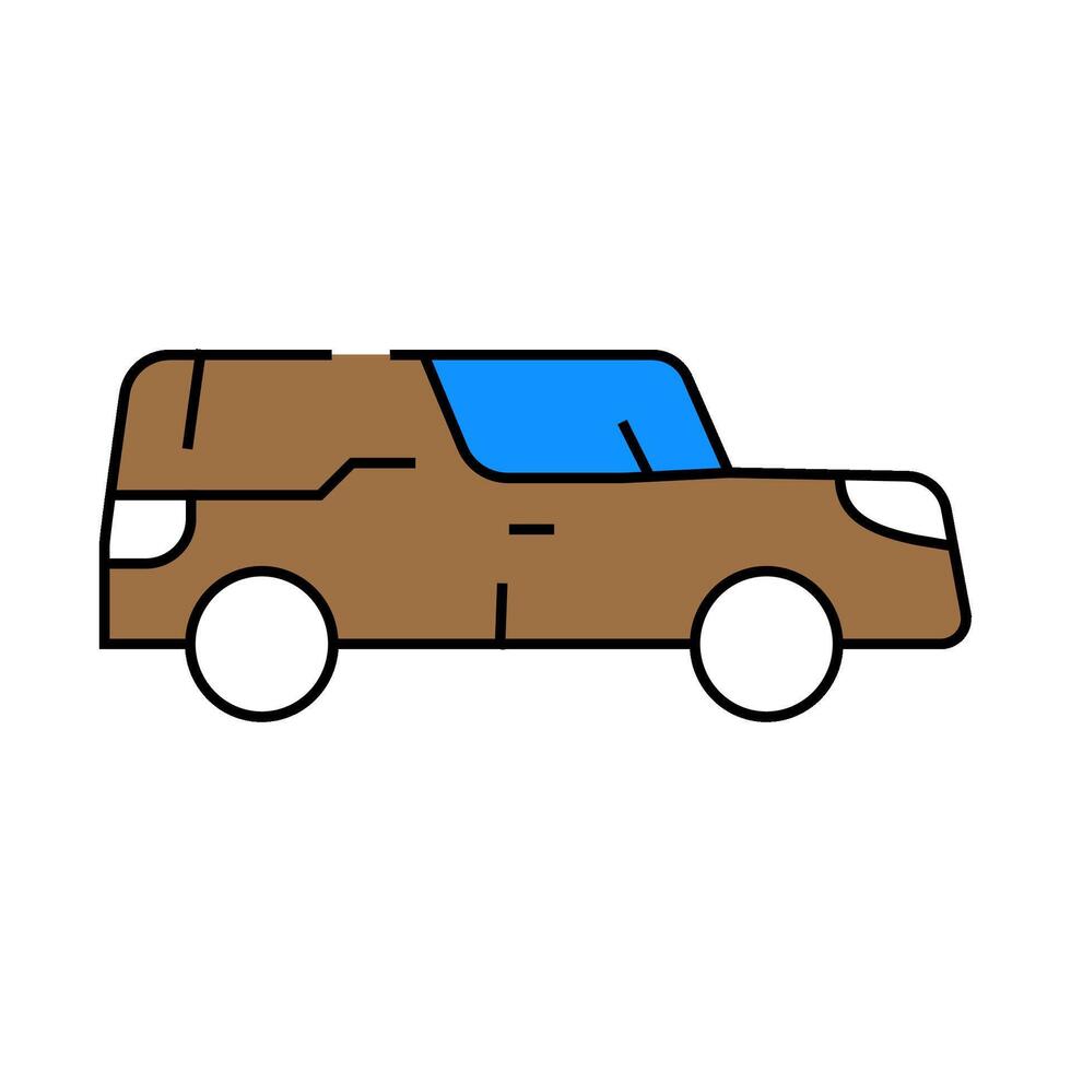 funeral hearse icon color illustration vector