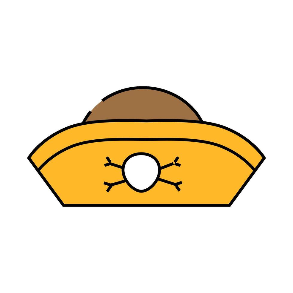 hat pirate icon color illustration vector