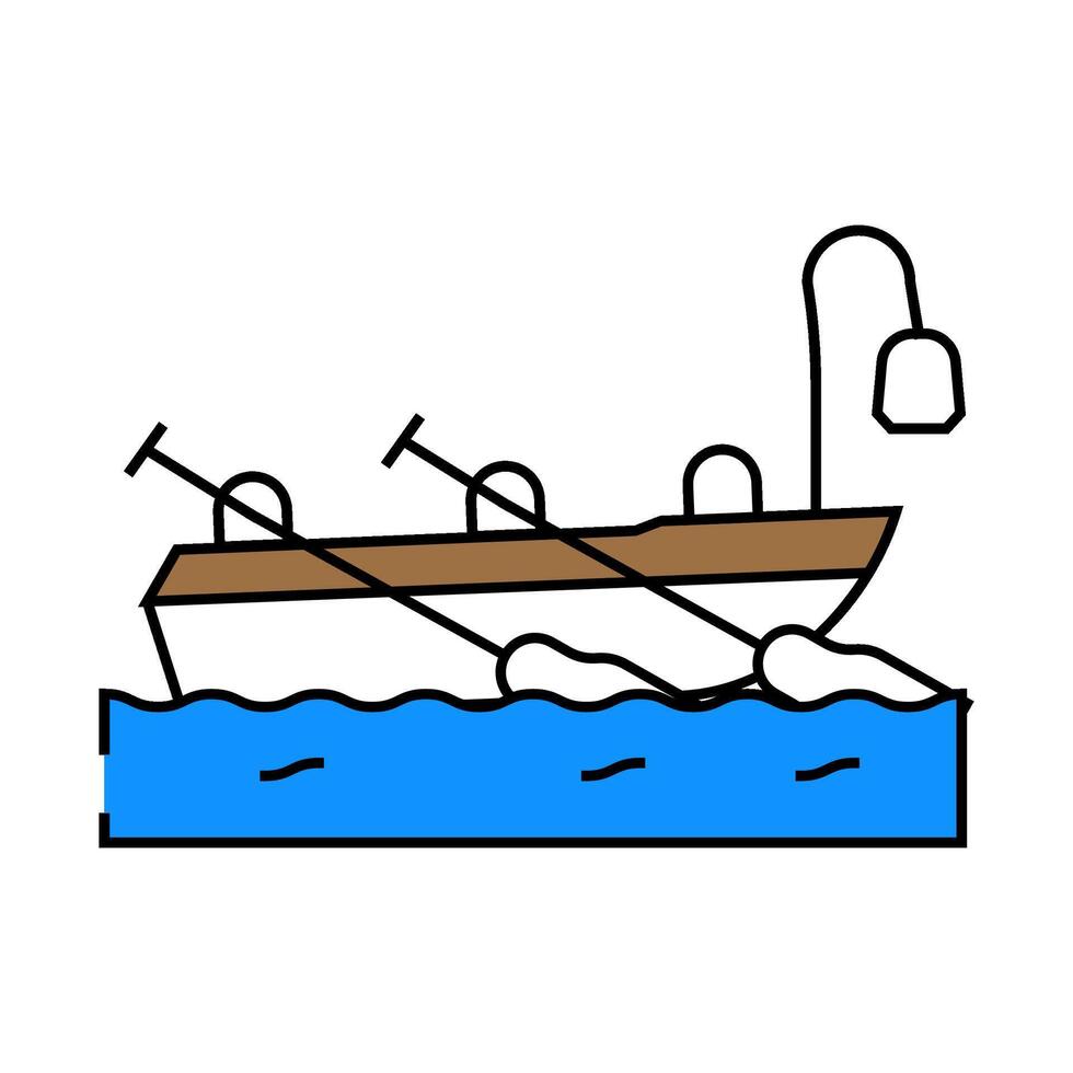 boat pirate icon color illustration vector