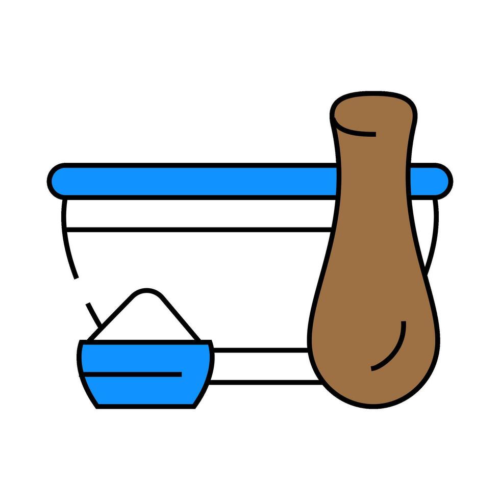 mortar for grinding spices icon color illustration vector