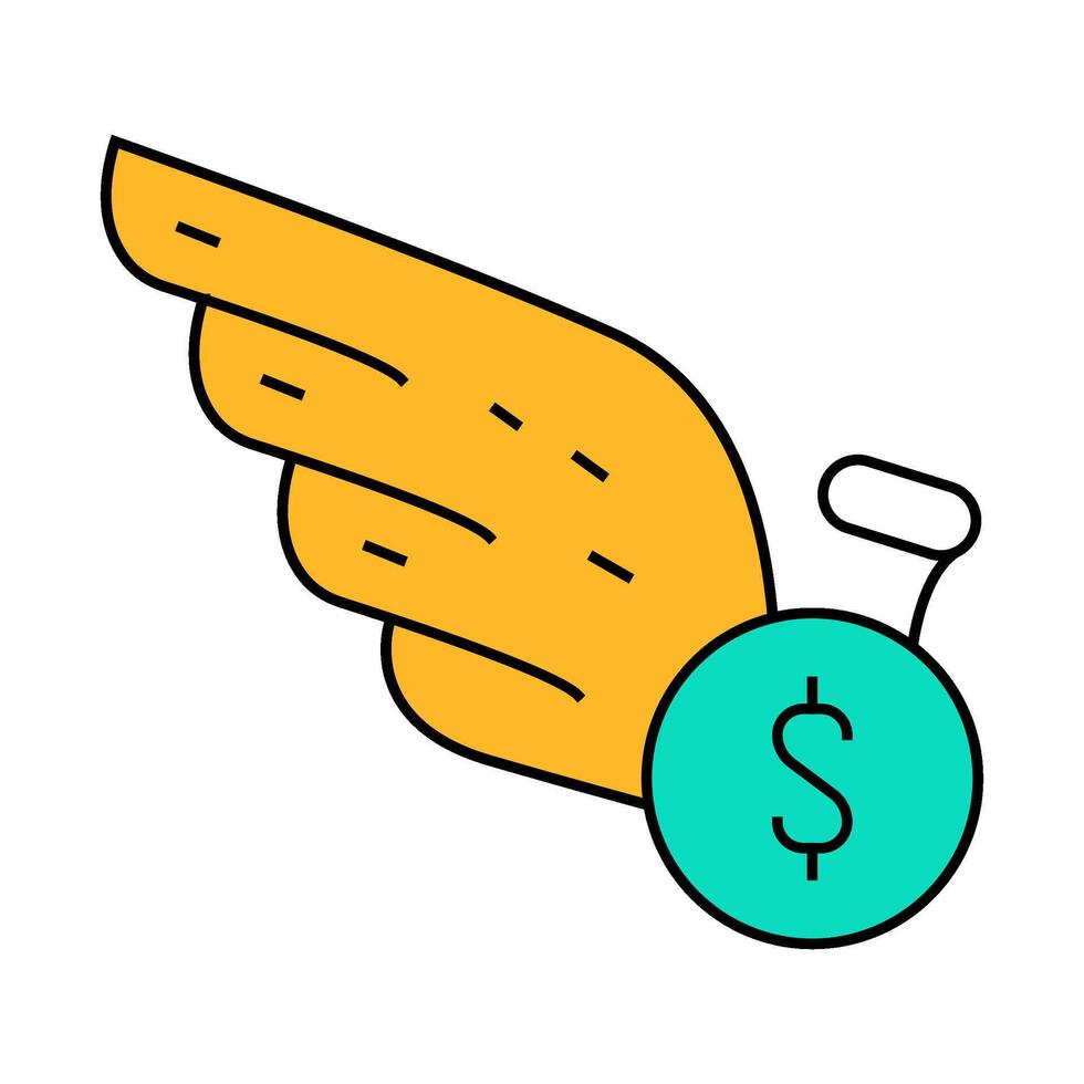 cash profit icon color illustration vector