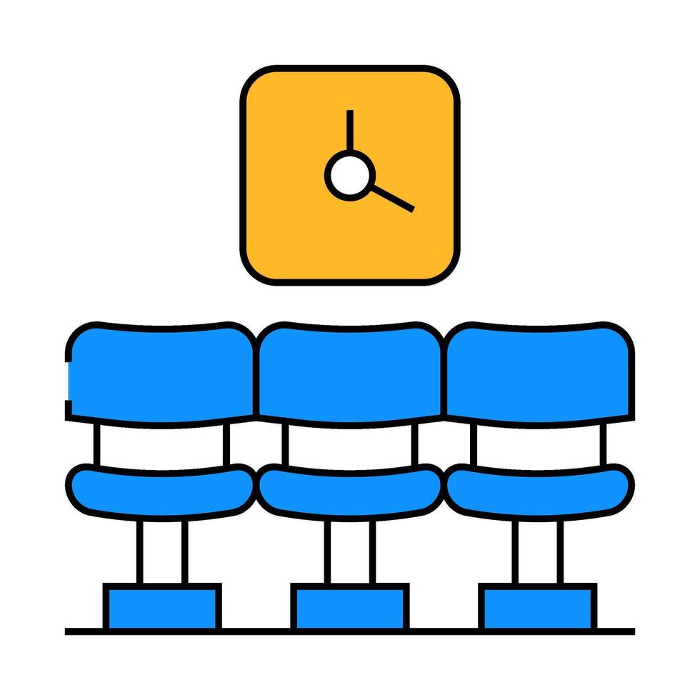 waiting room clock icon color illustration vector