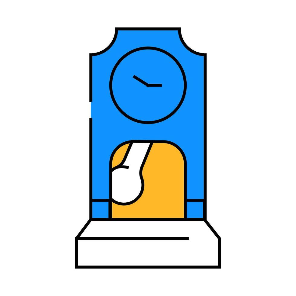 floor antique clock icon color illustration vector