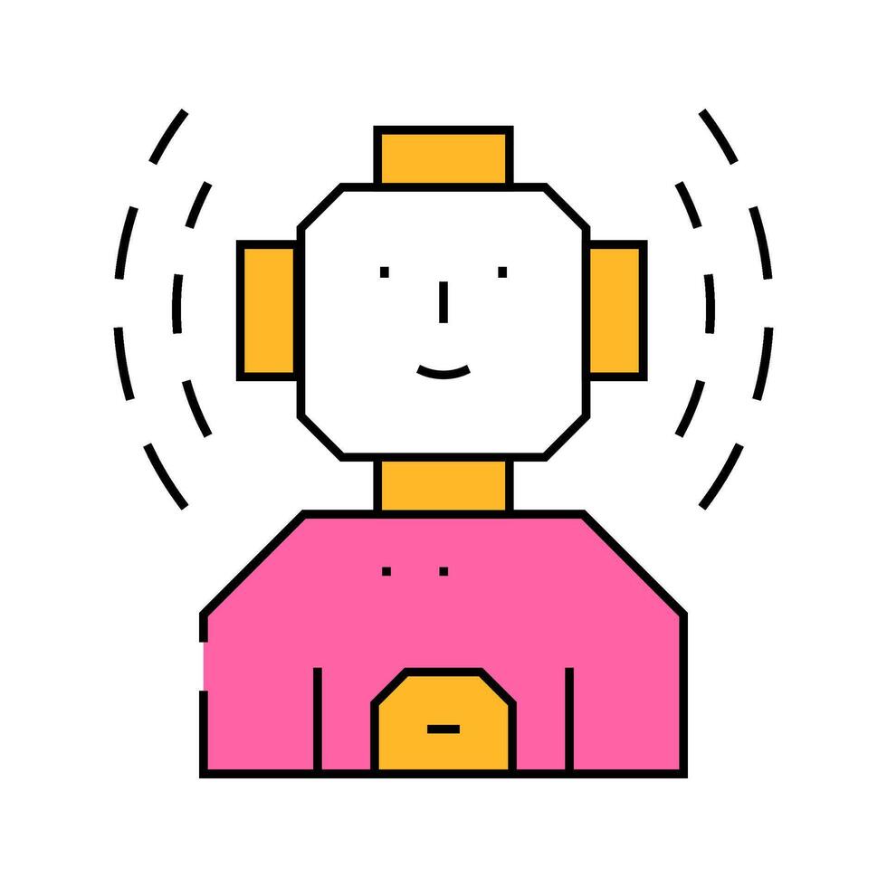 robot fantasy character icon color illustration vector