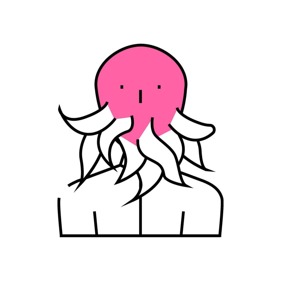 cthulhu fantasy character icon color illustration vector