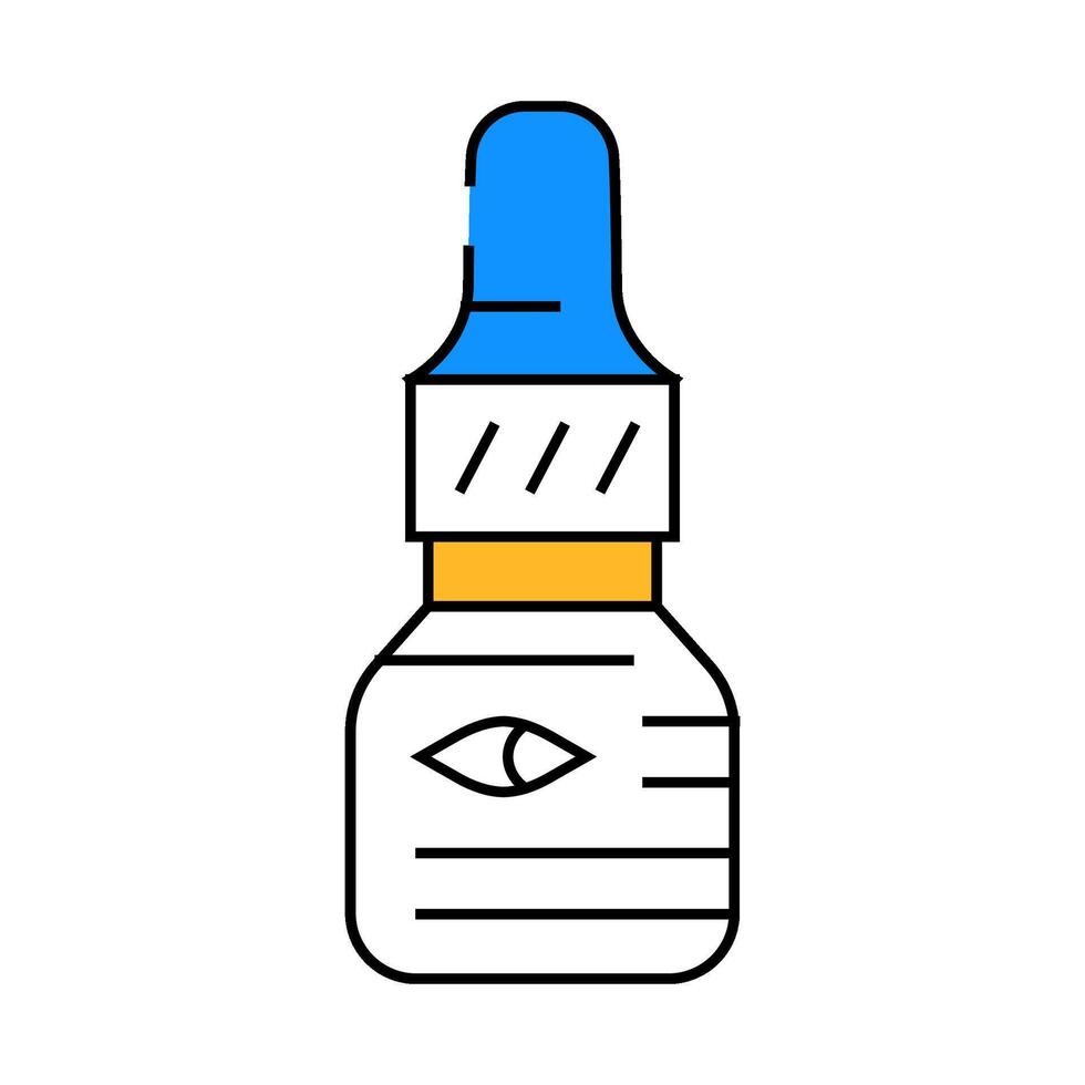 eye drops ophthalmology icon color illustration vector