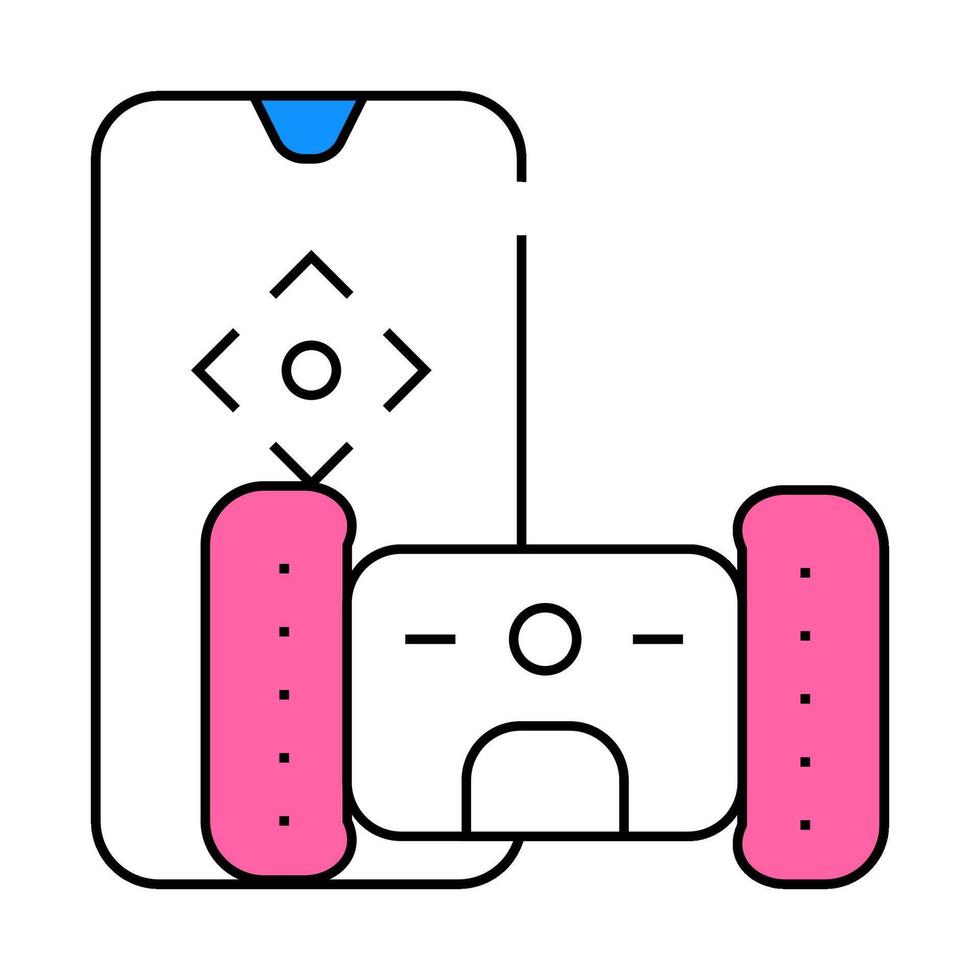 electronic pet toy with remote control icon color illustration vector