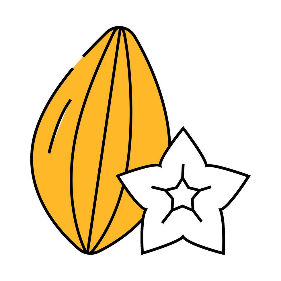 star fruit icon color illustration vector