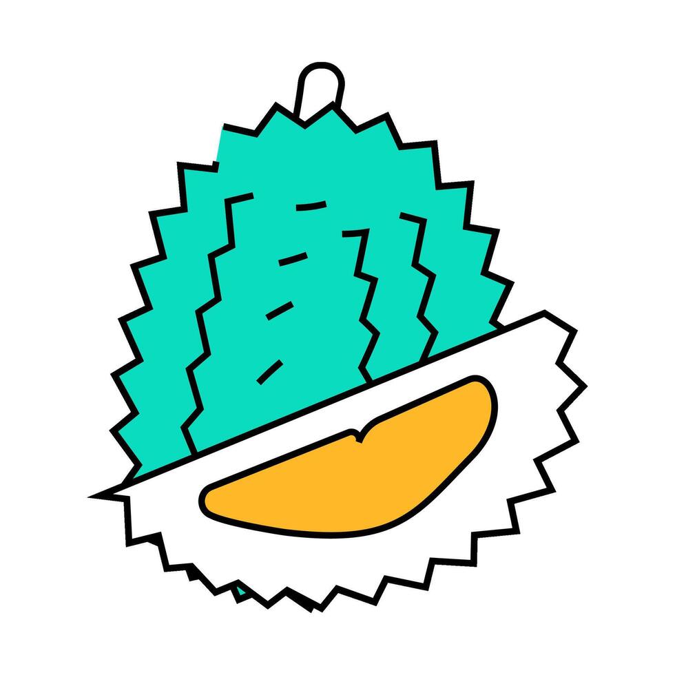 durian fruit icon color illustration vector