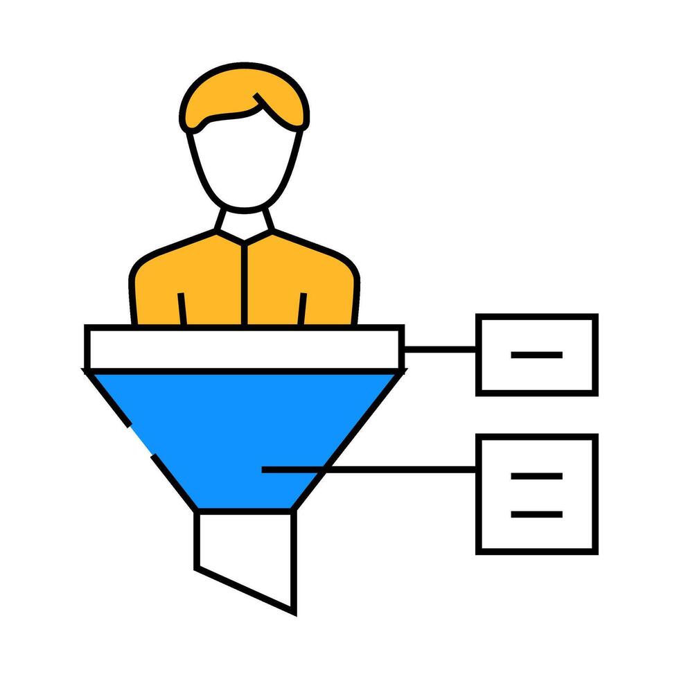 funnel candidate icon color illustration vector